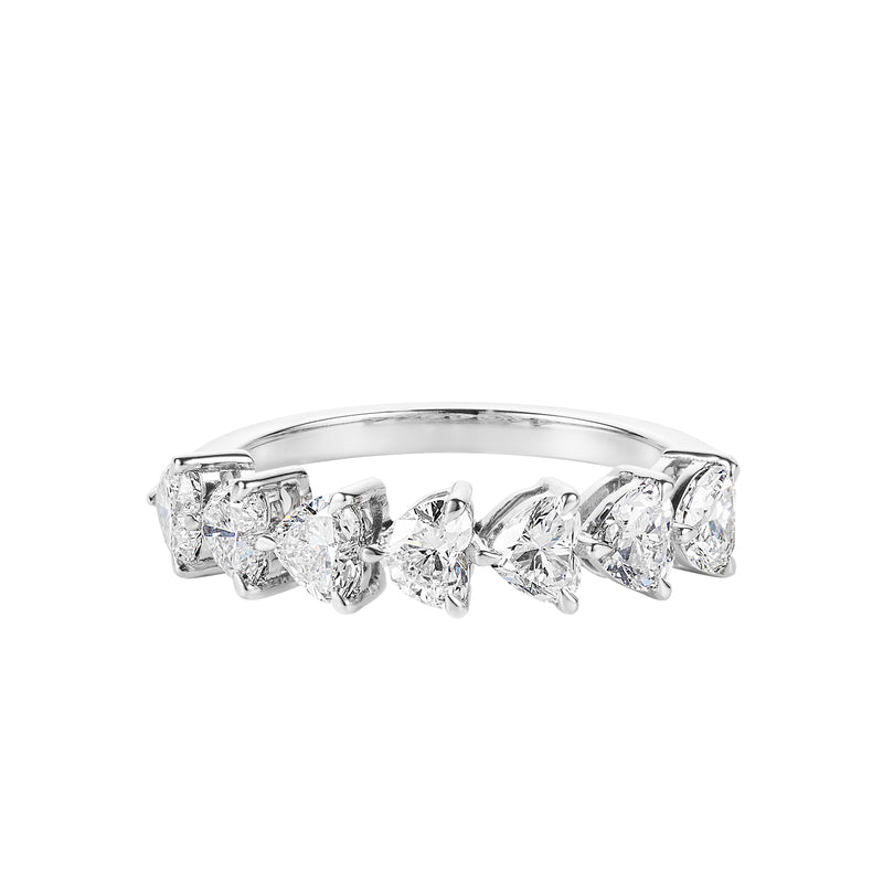 Heart cut diamond half eternity 1.36 ct