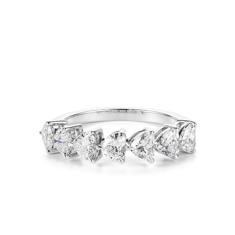 Heart cut diamond half eternity 1.36 ct