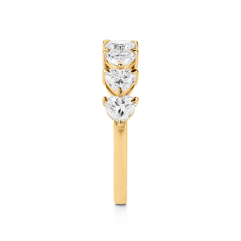 Heart cut diamond half eternity 1.36 ct