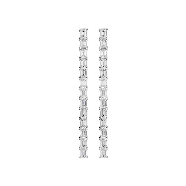 Emerald cut tennis earrings