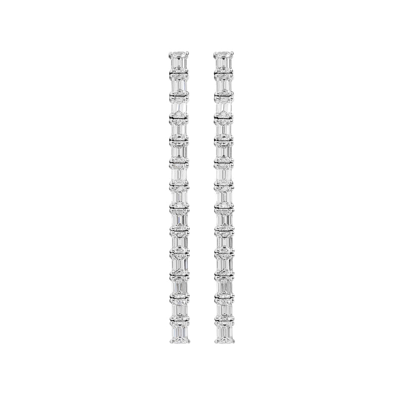 Emerald cut tennis earrings