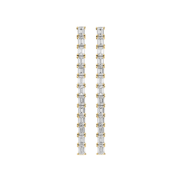 Emerald cut tennis earrings