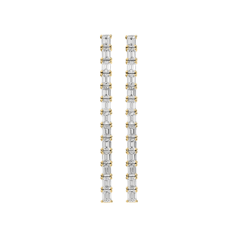 Emerald cut tennis earrings