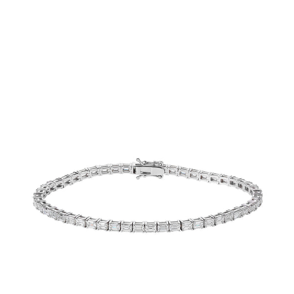 Emerald cut tennis bracelet