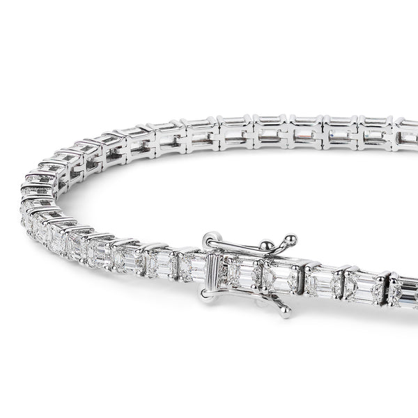 Emerald cut tennis bracelet