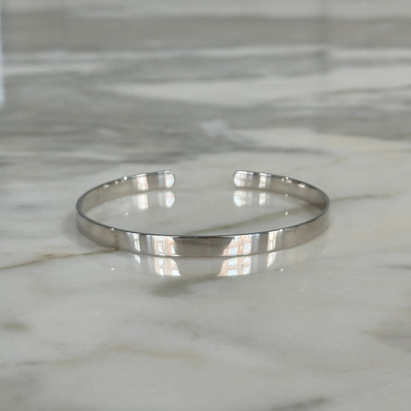 Silver open bangle 5 mm