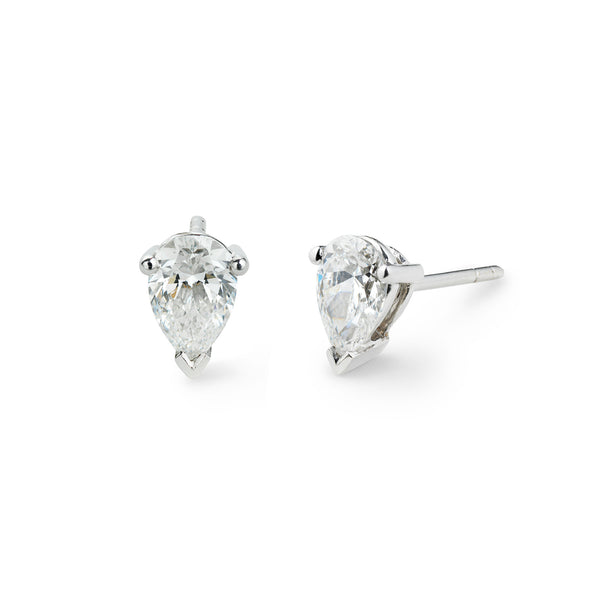 Pear diamond solitaire earring