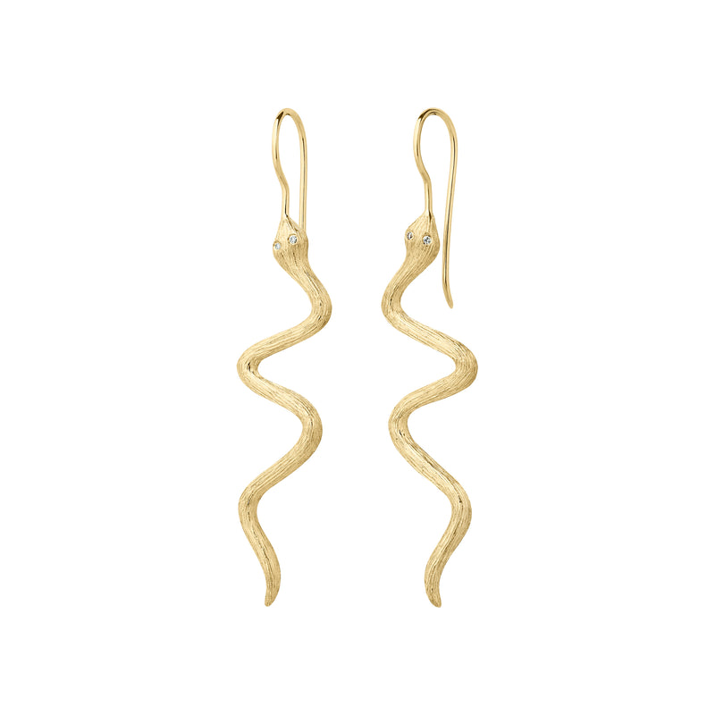 Gold snake earring